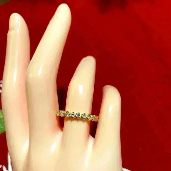 Gorgeous Bridgerton Era Look 18k Gold Over Silver Emerald White Sapphire Set - Picture 12 of 13